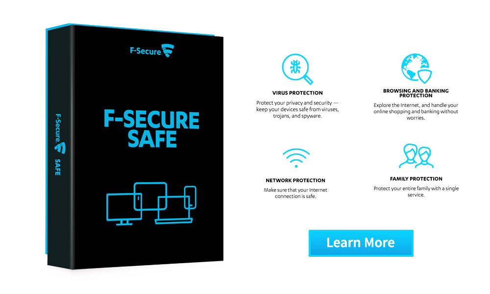 F SECURE Secuirty software - Internet safety Ireland - best antiviruses 